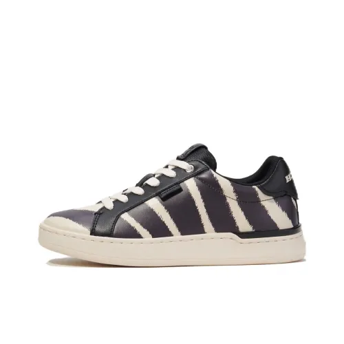 COACH Lowline Low Top Skateboard Shoes Women's Zebra Color