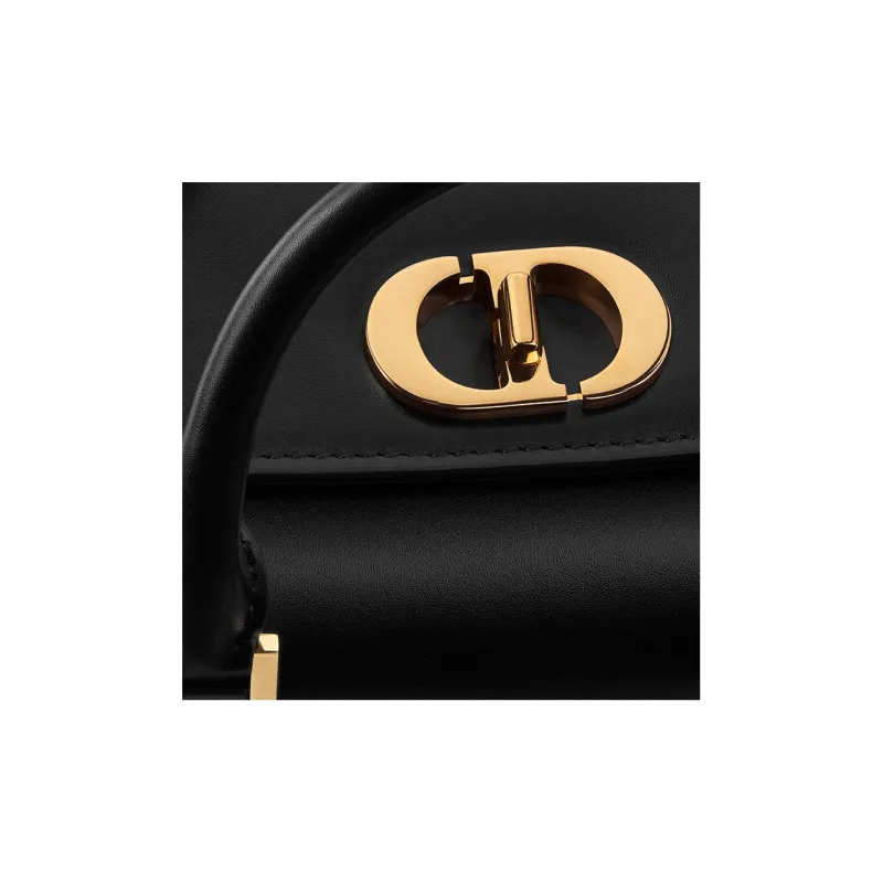 DIOR Calfskin Boston Bag, Shoulder Bag, Crossbody Bag, Handbag Small Size Women's Black-5
