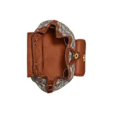 COACH Riya Fabric With Leather Backpack Medium Size Women's Tan