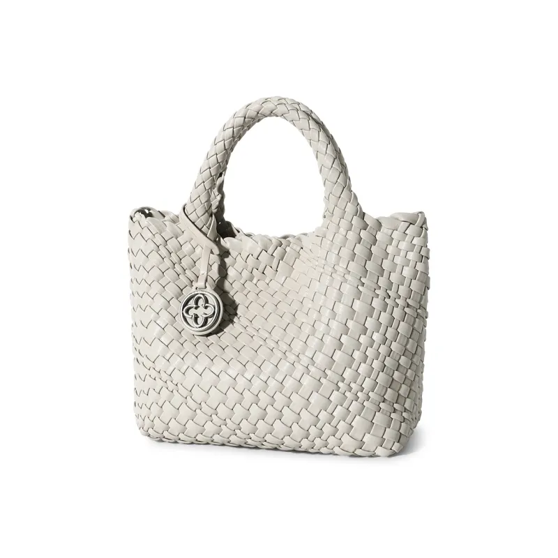 CASSILE Cow Leather Tote Bag Shopping Bag Basket Bag Handbag Large Size Women's Dusty Pink/Light Gray-6