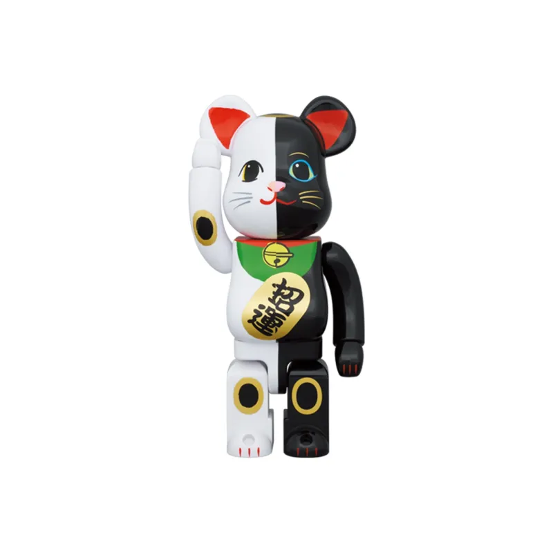 BE@RBRICK Maneki Neko Invitation Black X Fortune White-2