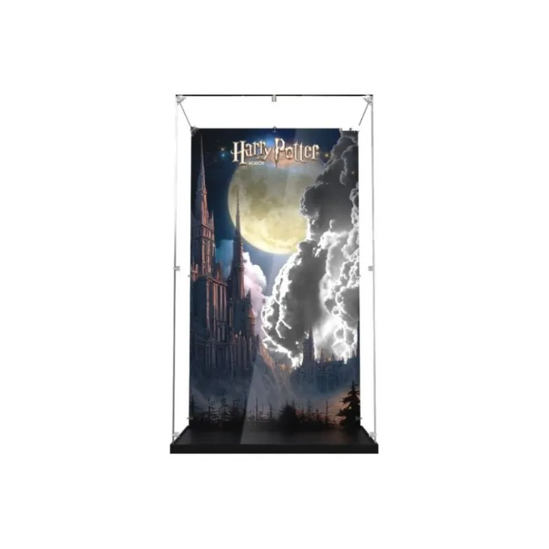 KGBOX For Building Block 76417 Gringotts Wizard Bank Acrylic Spray Painting Display Case Dust Cover Model Accessories-2