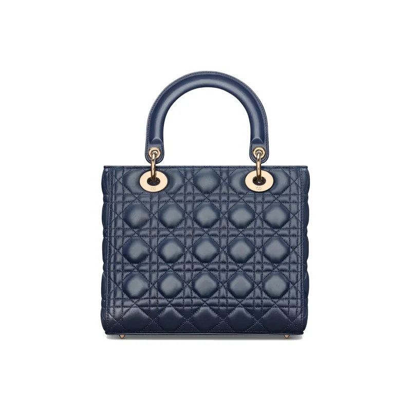 DIOR Lady Dior Sheepskin Dior Bag Shoulder Bag Crossbody Bag Handbag Medium Size Women's Deep Sea Blue-3
