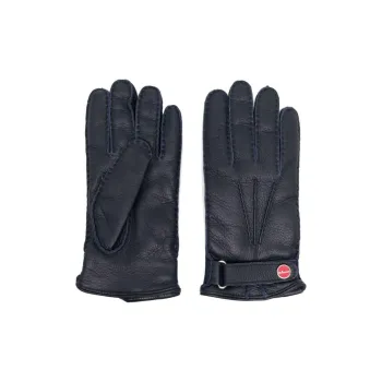 KITON Calfskin Knit Gloves Men's Dark Blue