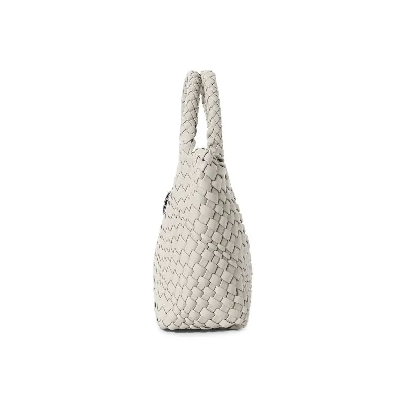 CASSILE Cow Leather Tote Bag Shopping Bag Basket Bag Handbag Large Size Women's Dusty Pink/Light Gray-7