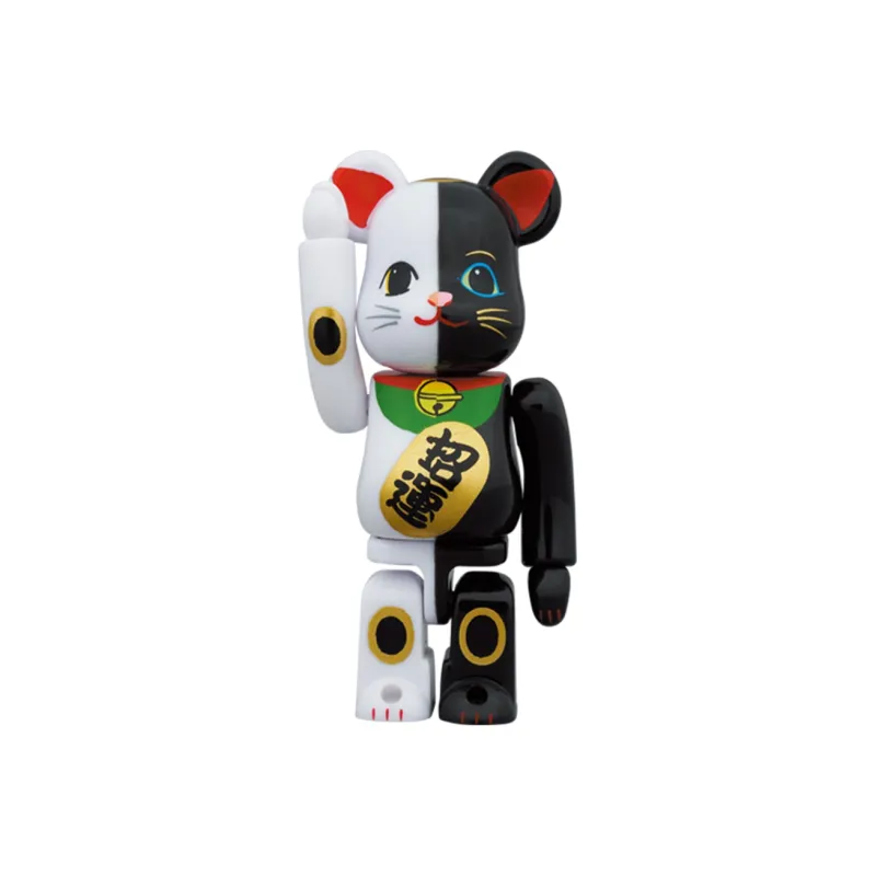 BE@RBRICK Maneki Neko Invitation Black X Fortune White-1