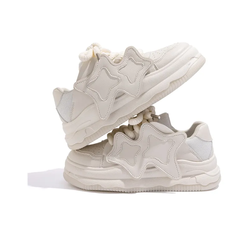 HUANQIU Stylish Skateboarding Shoes Women's Beige-2