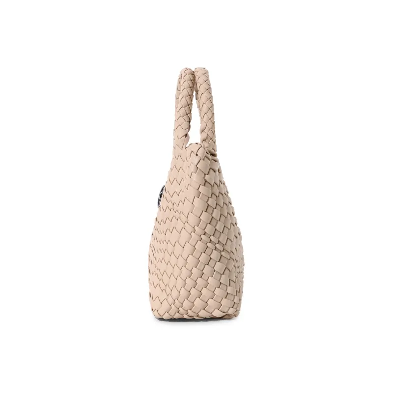 CASSILE Cow Leather Tote Bag Shopping Bag Basket Bag Handbag Large Size Women's Dusty Pink/Light Gray-3