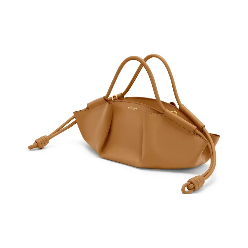 LOEWE Bright Nappa Cow Leather Dumpling Bag, Shoulder Bag, Crossbody Bag, Handbag Trumpets Women's Oak-2