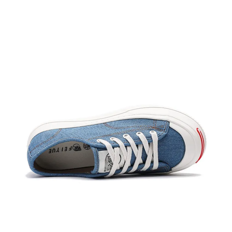 Feiyue Wear-resistant Non-slip And Breathable Low-Top Canvas Shoes Women's Light Blue-2