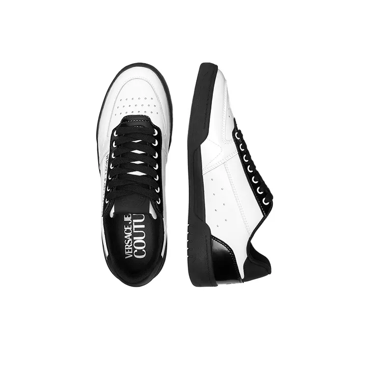VERSACE JEANS Couture Low Top Skateboard Shoes Men's White Black-3