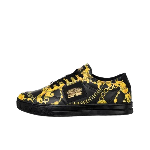 VERSACE JEANS Couture Skateboard Shoes Men Low-Top Black