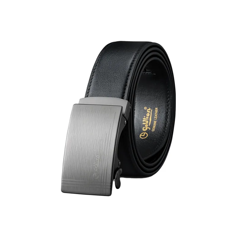 GOLDLION Alloy Leather Belts Men's Black 3.5cm-7