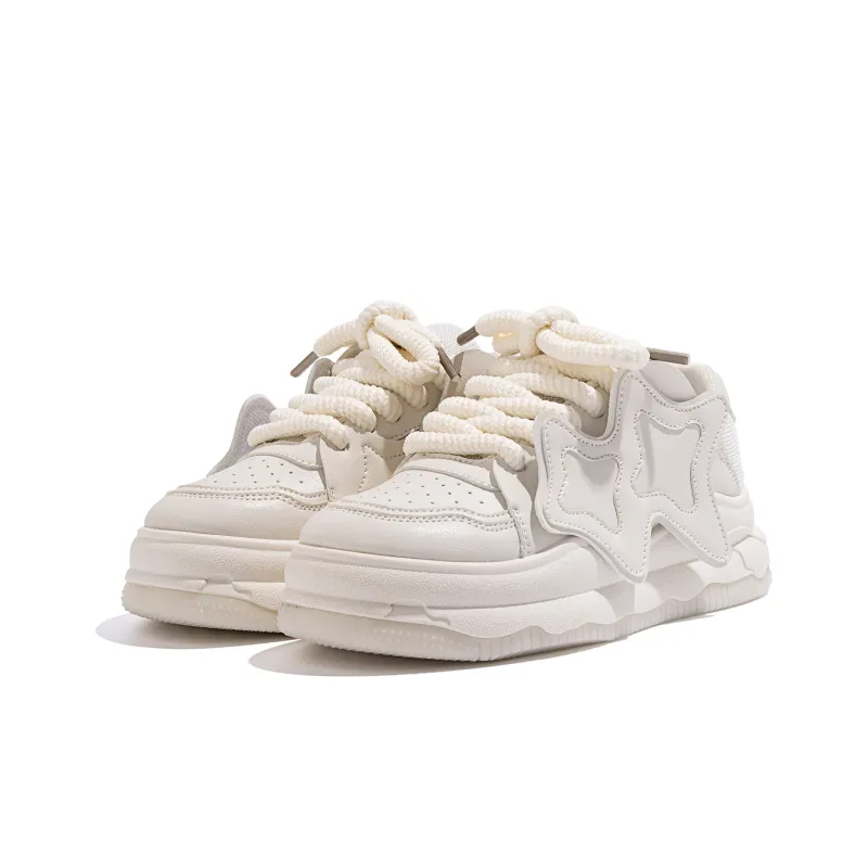 HUANQIU Stylish Skateboarding Shoes Women's Beige-3