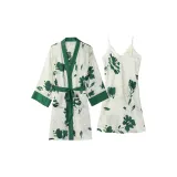 Camisole Wood Chrysanthemum Sleep Robe 2-Piece Set