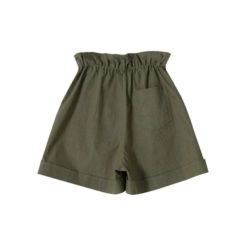 SOON FLOWER Casual Shorts Women's Green-1