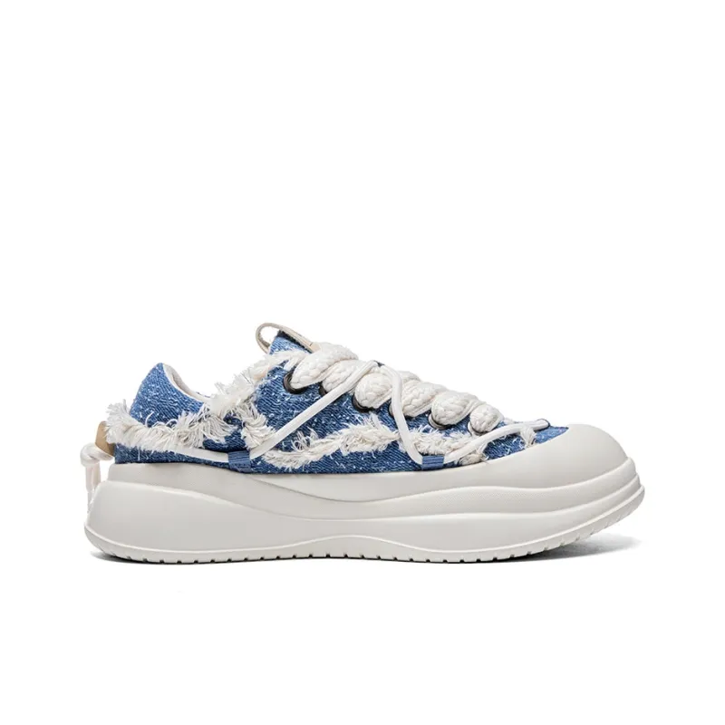 Kappa Anti Slip Wear Resistant Low Top Skateboard Shoes Women's Dusty Blue Gray-1