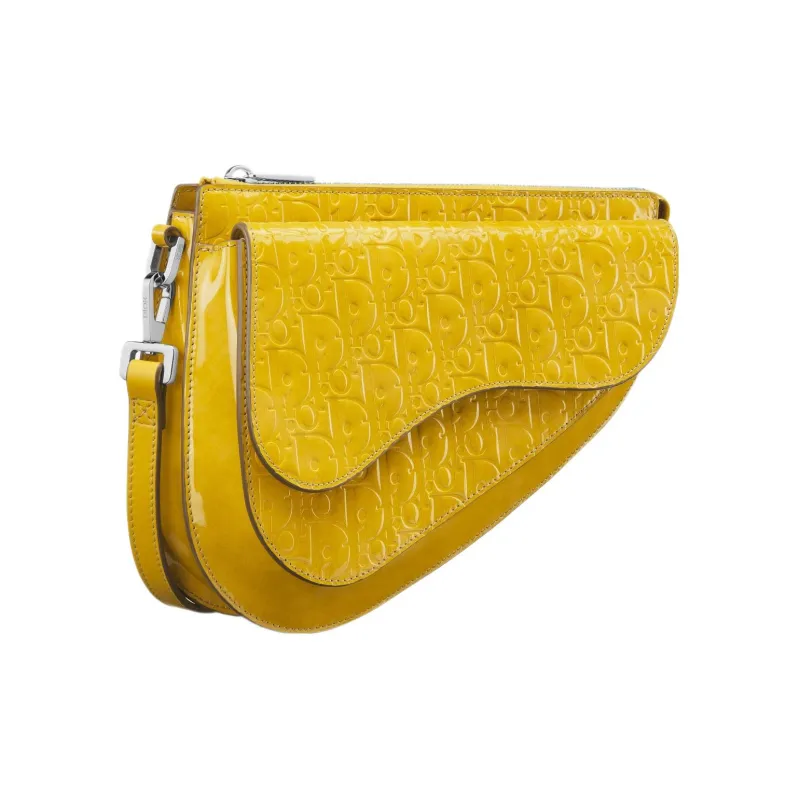 DIOR Oblique Gravity Leather Saddle Bag Handbag, Shoulder Bag Men's Yellow-1