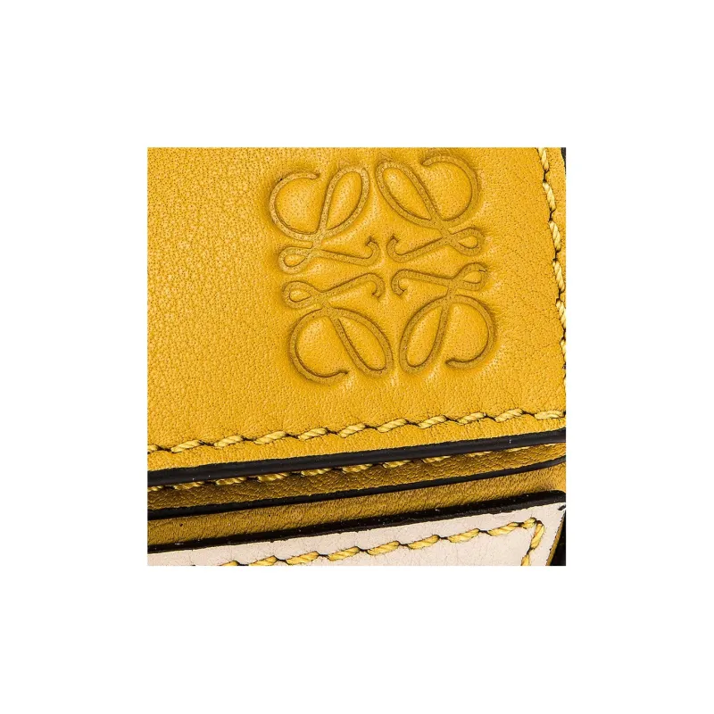 LOEWE Puzzle Classic Calfskin Handbag Shoulder Bag Crossbody Bag Mini Women's Ochre/Yellow-5