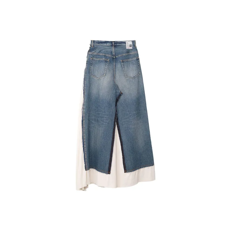 Maison Mihara Yasuhiro Logo Patch Layered Denim Skirt-1