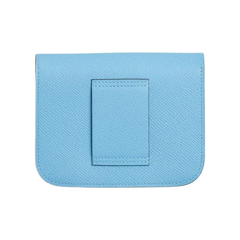 HERMES Constance Slim Epsom Leather Wallet Card Holder Coin Purse Fanny Pack Regular Women's Sky Blue-1