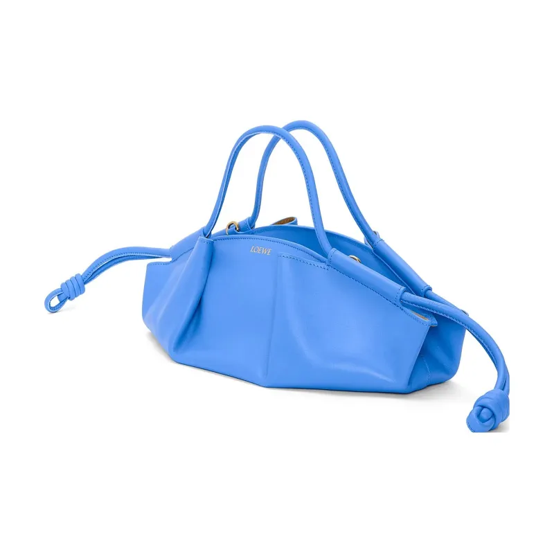 LOEWE Bright Nappa Cow Leather Dumpling Bag, Shoulder Bag, Crossbody Bag, Handbag Trumpets Women's Blue-2