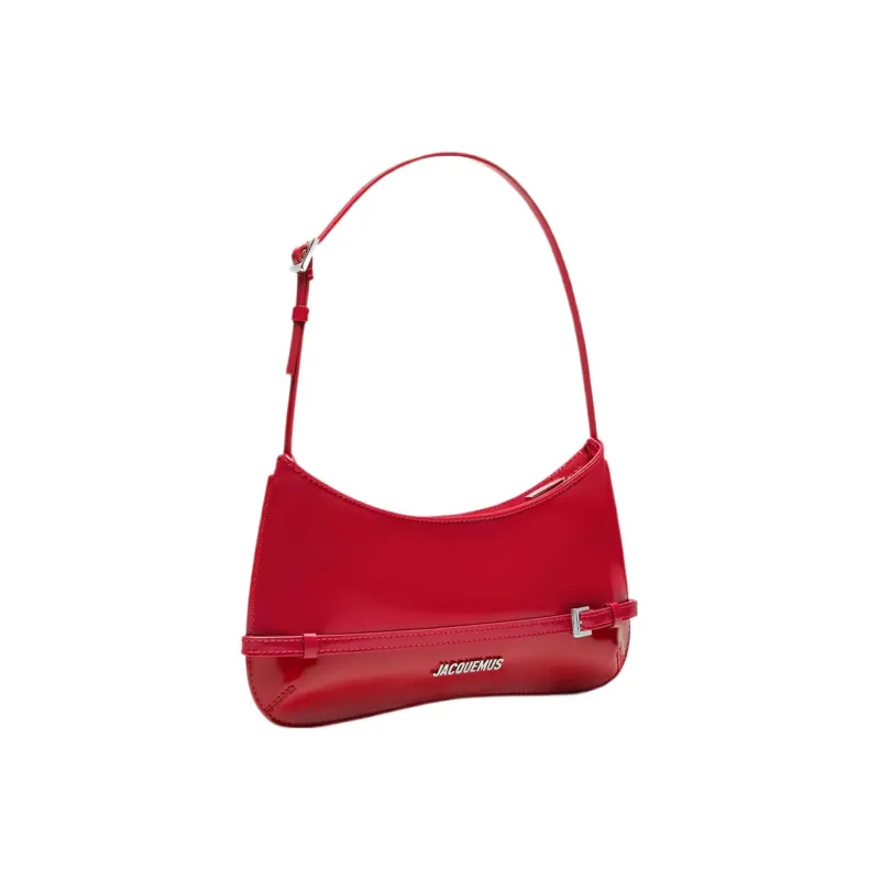 Jacquemus Patent Leather Calfskin Handbag Shoulder Bag Women's Red-1