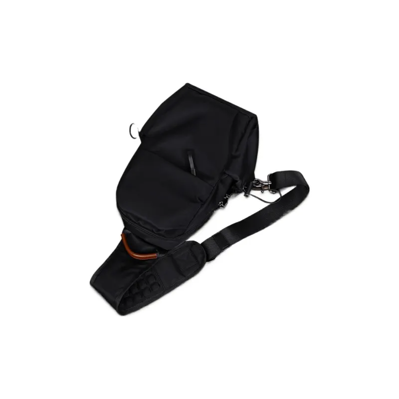 BJIAX Nylon Shoulder Bag Crossbody Bag Backpack Sling Bag Fanny Pack Medium Size Unisex Black-4