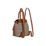 COACH Riya Fabric With Leather Backpack Medium Size Women's Tan