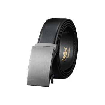 GOLDLION Alloy Leather Belts Men's Black 3.5cm
