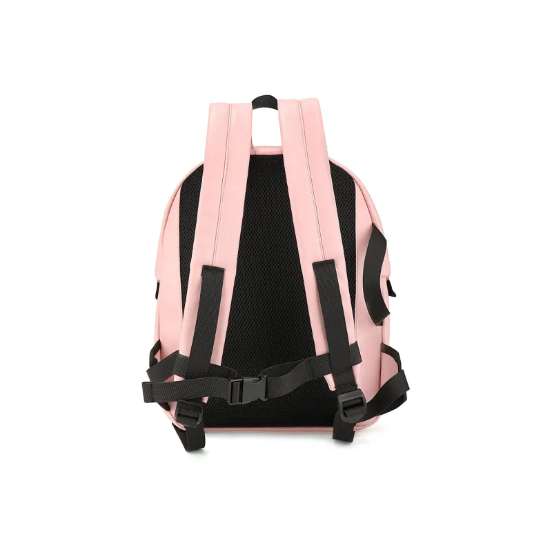 MEXICAN Polyurethane Leather Backpack Regular Women's Black/Pink/Ecru-3