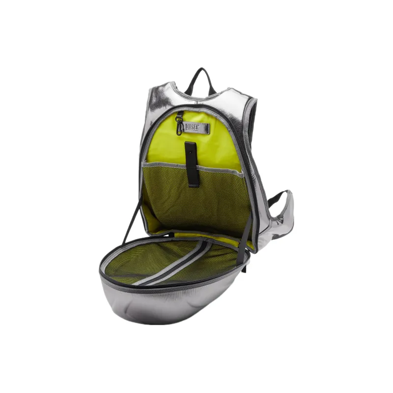 DIESEL Polyurethane And Polyester Blend Backpack Regular Men's Silver-4