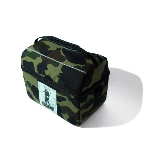A BATHING APE Polyamide Small Square Bag, Crossbody, One Shoulder Handbag Regular Unisex Green/Yellow-2