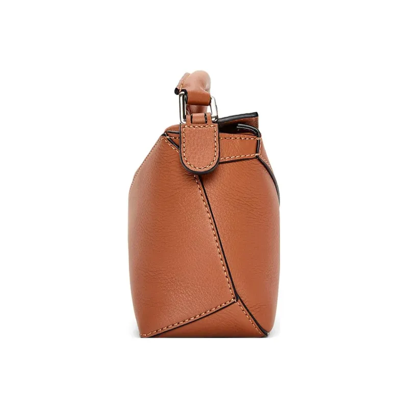 LOEWE Puzzle Cow Leather Handbag, Shoulder Bag, Crossbody Bag Mini Women's Tan-3