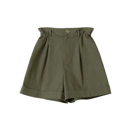 SOON FLOWER Casual Shorts Women's Green