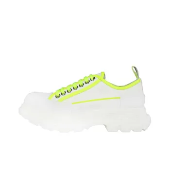 Alexander McQueen Tread Slick Neon Low Top Platform Sneakers 'White Solar Green' Women's