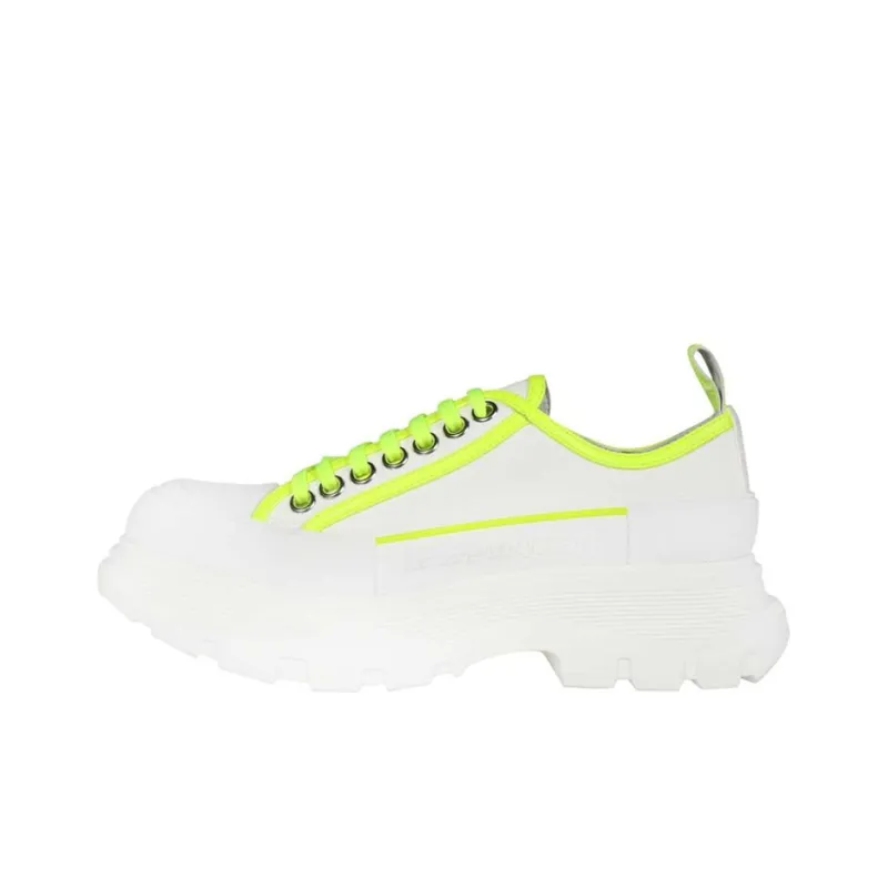 Alexander McQueen Tread Slick Neon Low Top Platform Sneakers 'White Solar Green' Women's-0