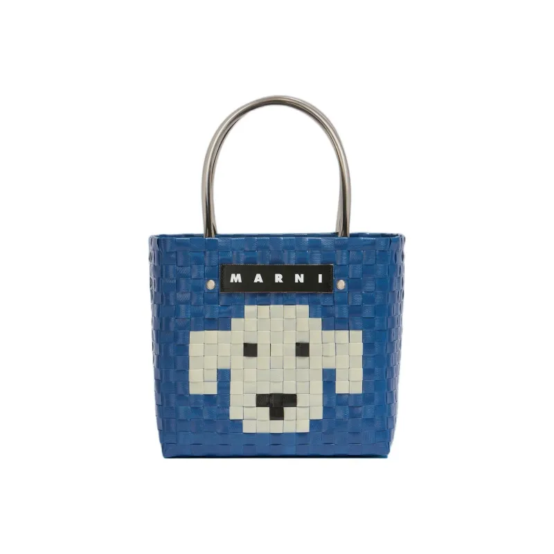 MARNI Basket Series Polypropylene Basket Bag Handbag Small Size Women's Blue-0