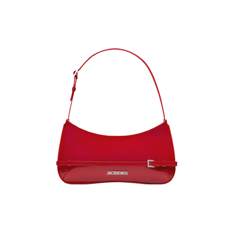 Jacquemus Patent Leather Calfskin Handbag Shoulder Bag Women's Red-0