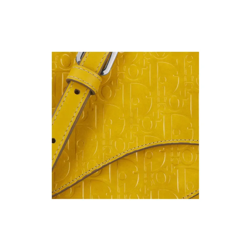 DIOR Oblique Gravity Leather Saddle Bag Handbag, Shoulder Bag Men's Yellow-8