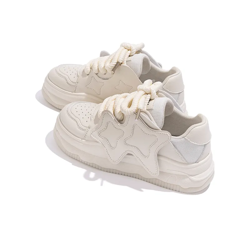 HUANQIU Stylish Skateboarding Shoes Women's Beige-4