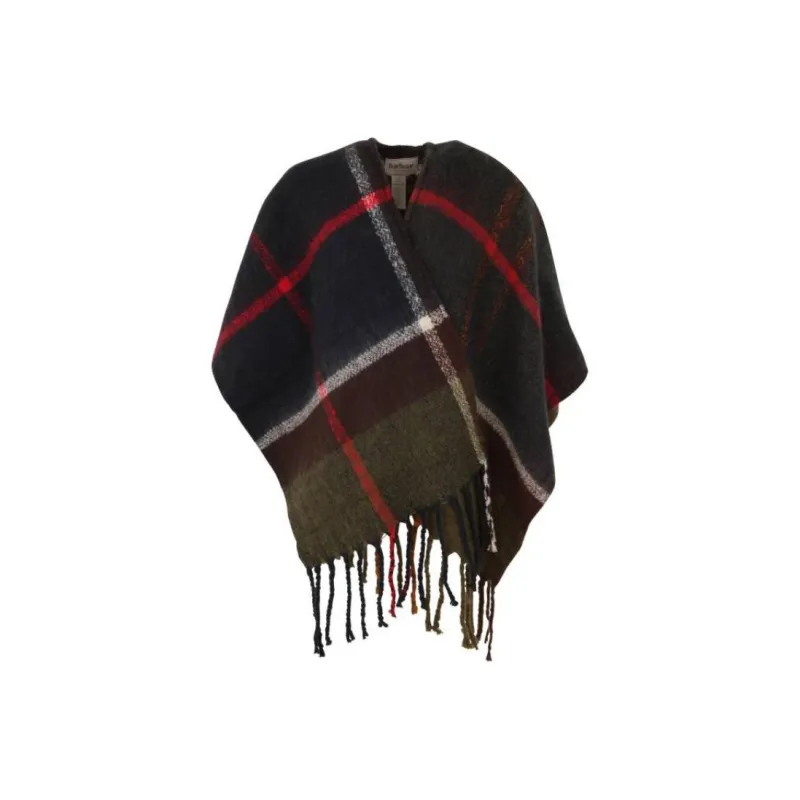 BARBOUR Plaid Fringe-detail Scarf-1