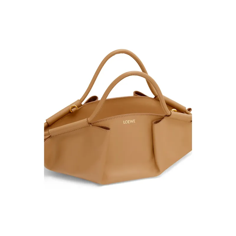LOEWE Bright Nappa Cow Leather Dumpling Bag, Shoulder Bag, Crossbody Bag, Handbag Trumpets Women's Oak-5