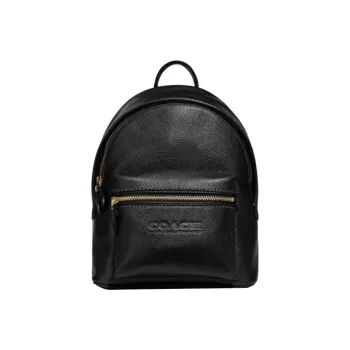 COACH Charter Leather Backpack Large Size Unisex Black