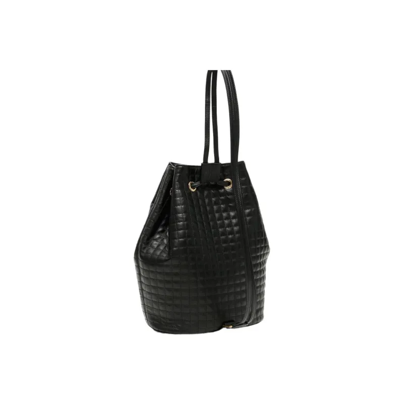CELINE Calfskin Bucket Bag Backpack Small Size Women's Black-2