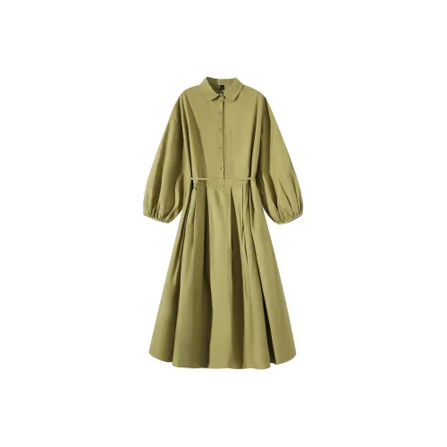 MRR&CO. Long-Sleeved Dresses Women's Avocado Green