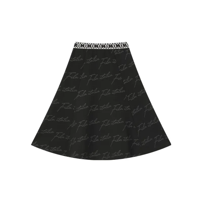 FILA Knit Long Skirts Women's Jet Black-1