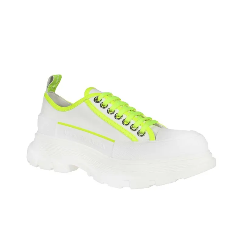 Alexander McQueen Tread Slick Neon Low Top Platform Sneakers 'White Solar Green' Women's-2