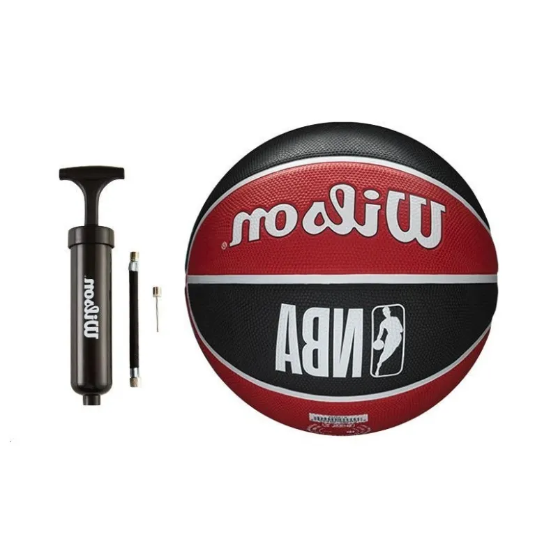 Wilson x NBA Rubber Basketball Black Red Size 7 Training Unisex-4