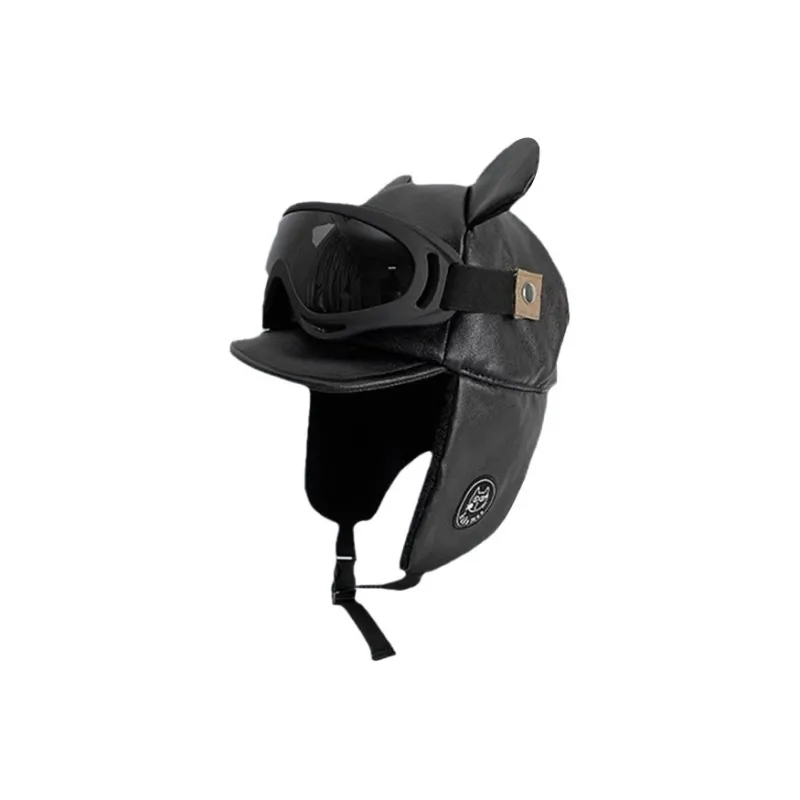 MUSTKOO PU Leather Trapper Hats Unisex-1